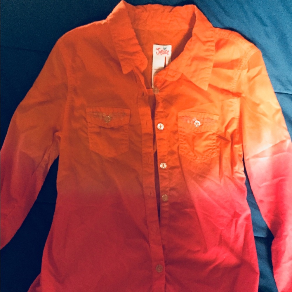 NWOT Girls size 8 Justice button up Blouse